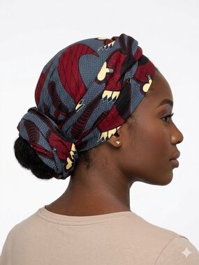African Print Headwrap: Abstract Clipper Print